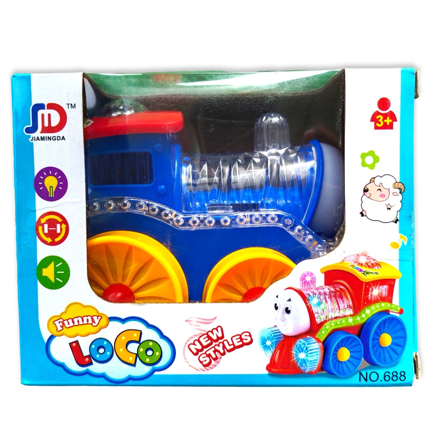 Thomas Engine Train Bump and Go with 3D Light and Music for Kids Boys (Loco Train - Blue)