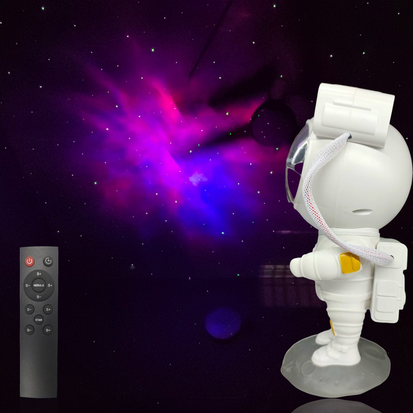 Astronaut Galaxy Projector with Remote Control - 360° Adjustable Timer Kids Astronaut Nebula Night Light, for Gifts,Baby Adults Bedroom, Gaming Room, Home and Party (Corded Electric)